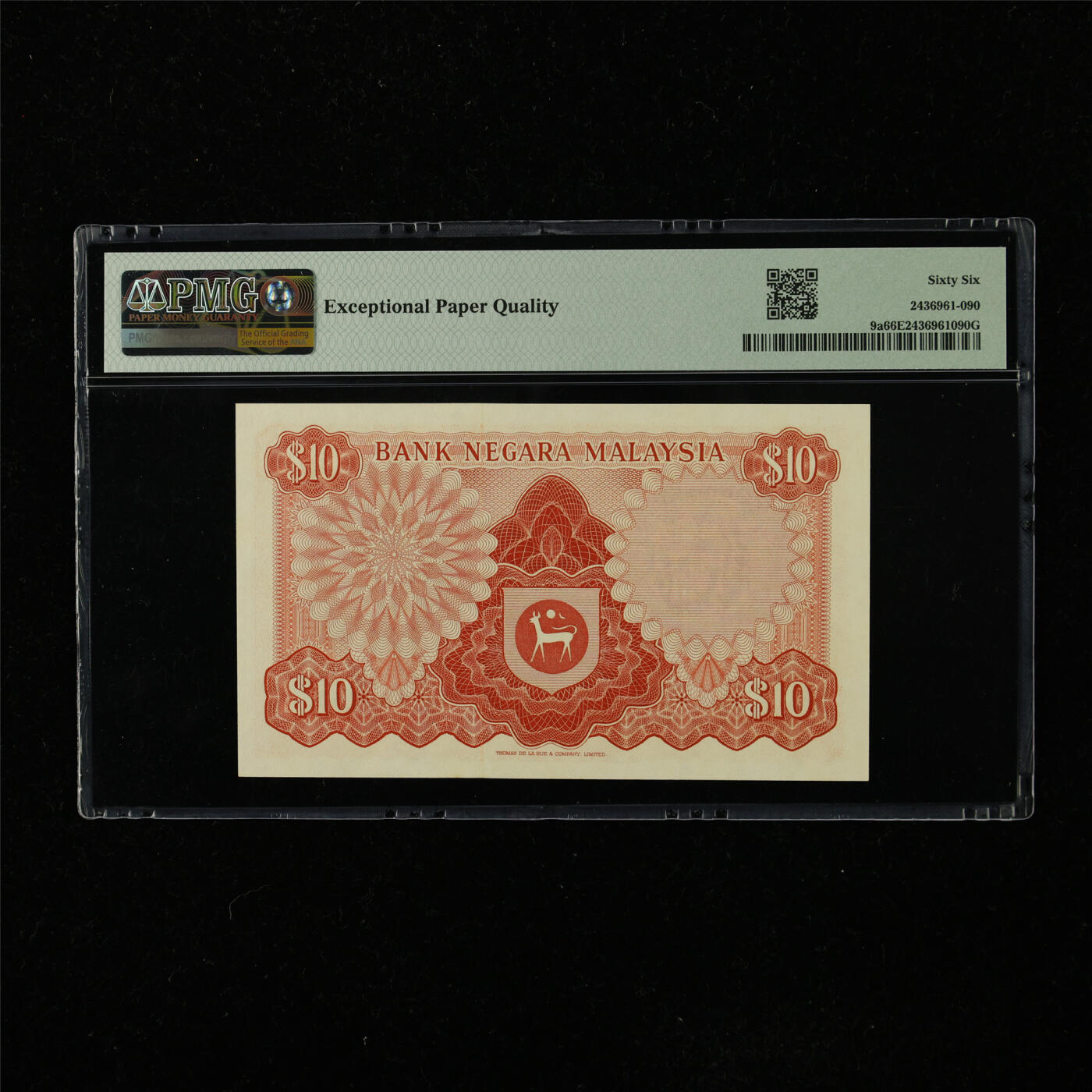 【亘邦集藏】第223期拍卖 1972-76年 马来西亚10林吉特 PMG 66EPQ C/64 299756