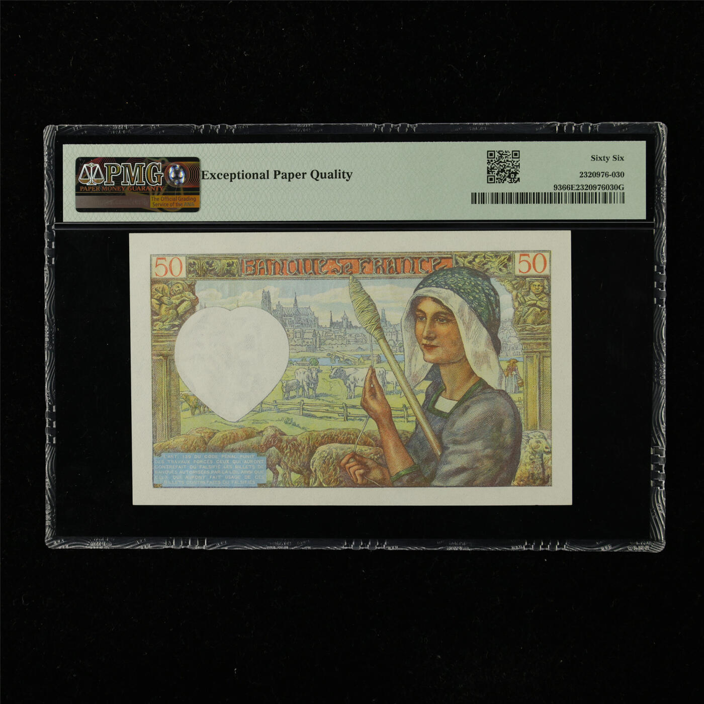【亘邦集藏】第223期拍卖 1940-42年 法国50法郎 PMG 66EPQ K.169 55430