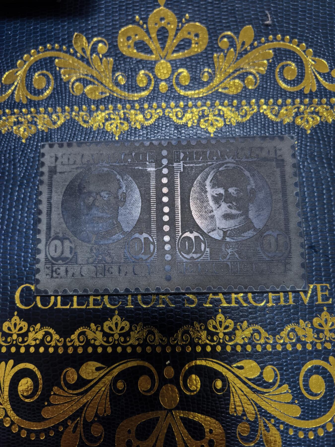 长老汇马年精选第十二场拍卖 1907丹麦弗雷德里希八世10欧尔邮票金属印模2个，84MMx48MM，很有意义