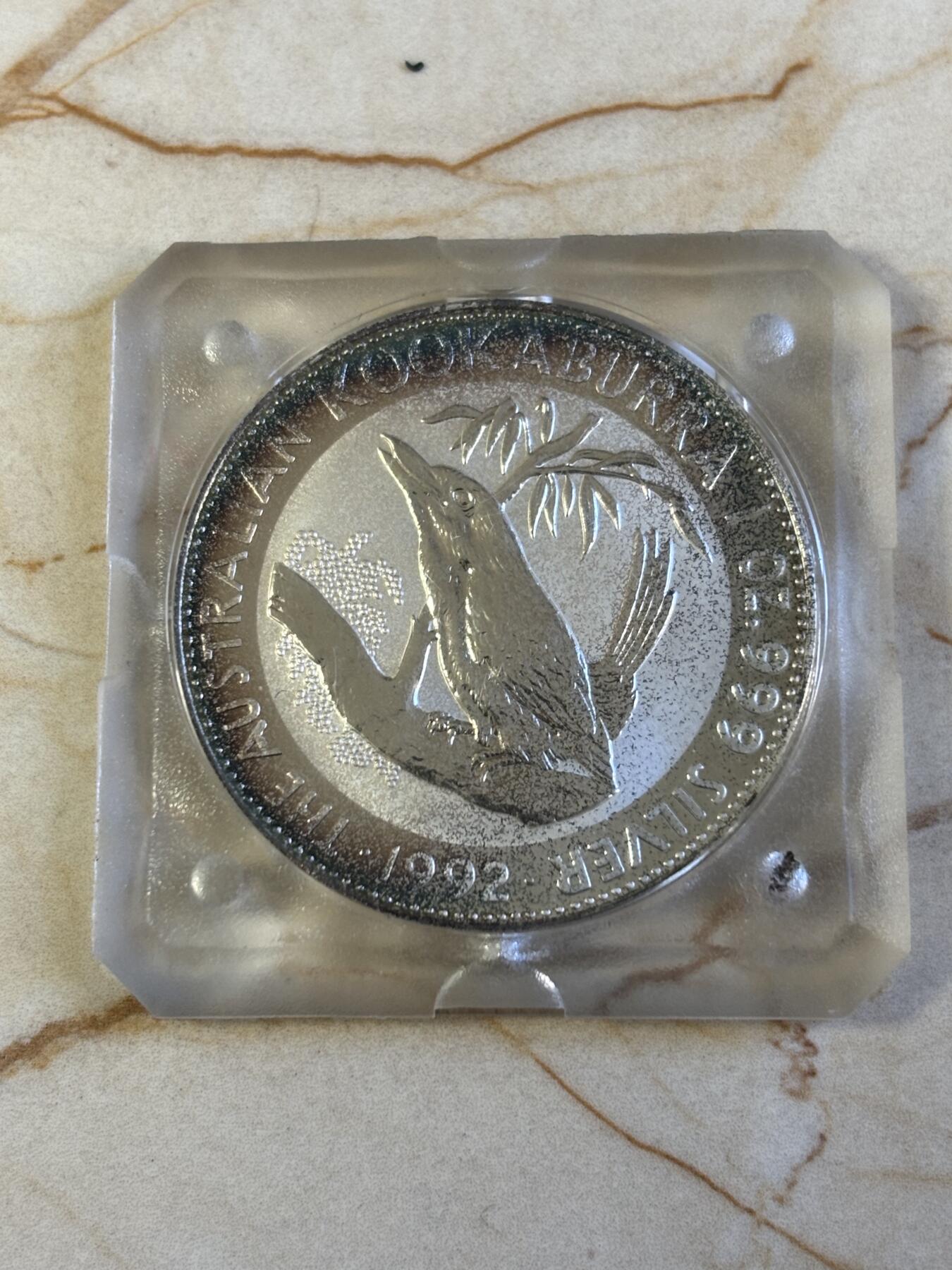 第194期拍卖 澳大利亚1992年世界投资银币澳洲翠鸟1盎司银币，999银