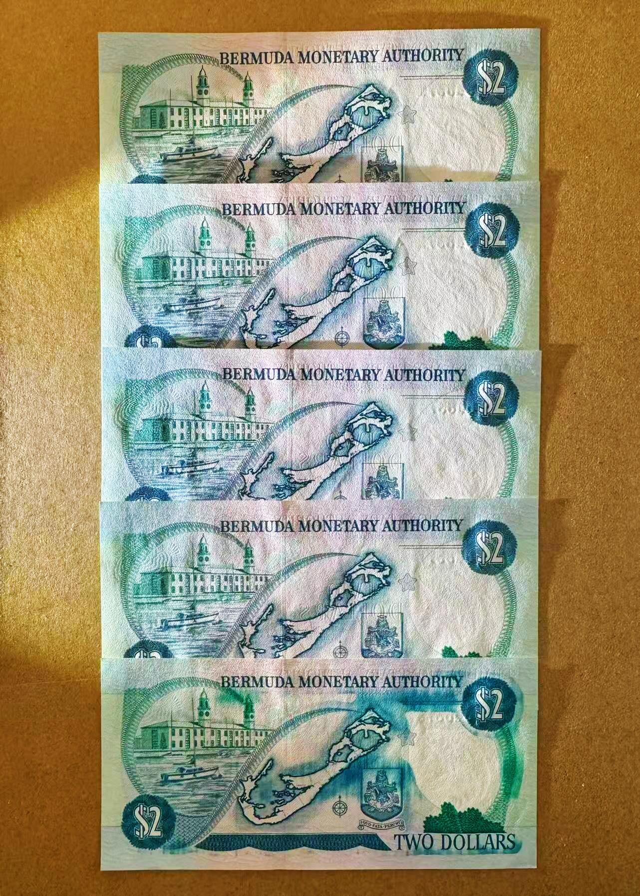 【Blue Auction】世界纸币精拍第797期——18级TOP拍卖/信誉/品质/专业/高效💫  【一组5张】百慕大 2元 女王 全新UNC