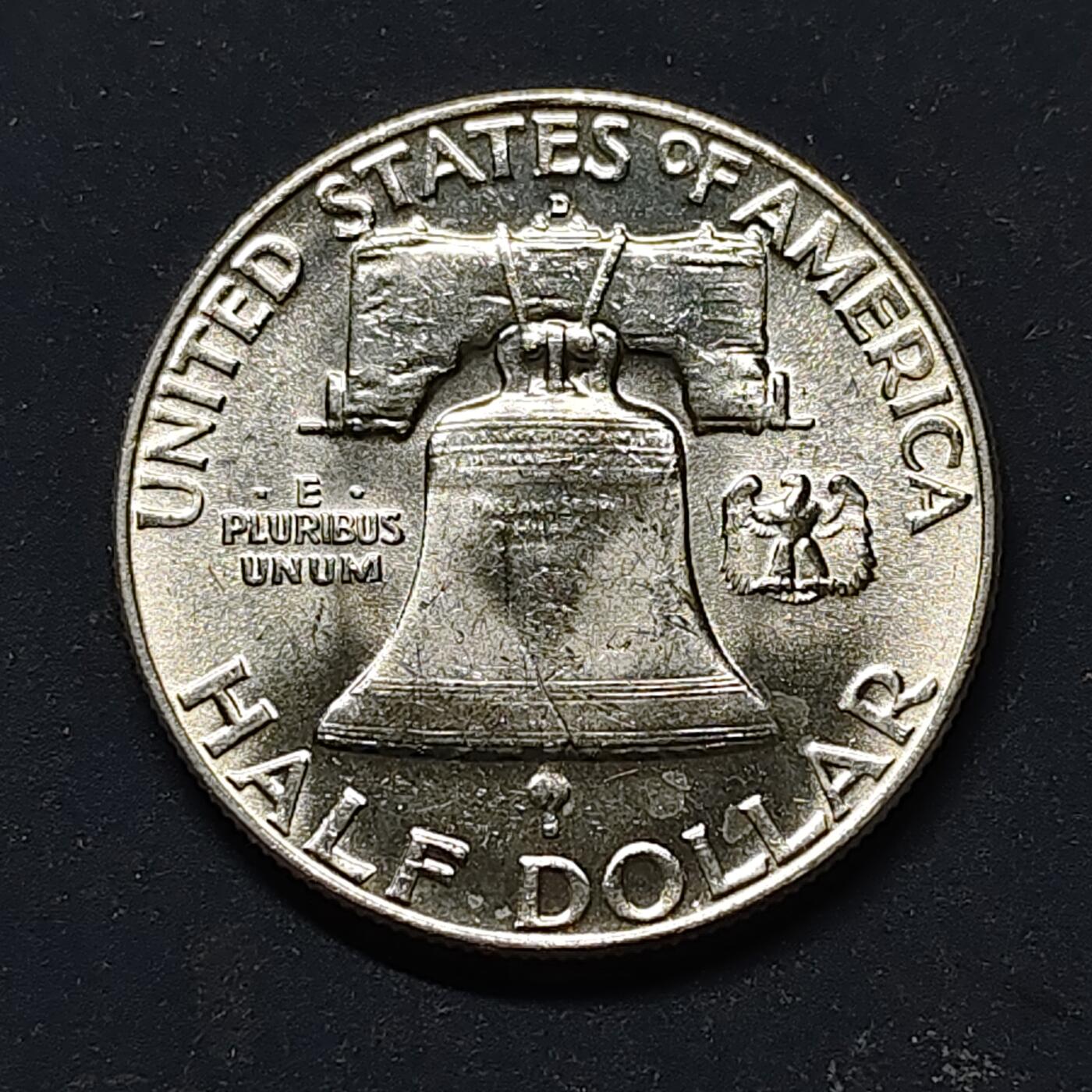 【全场包邮】纯粹捡漏拍515场 美国1954年富兰克林半元银币【31毫米12.5克90%】