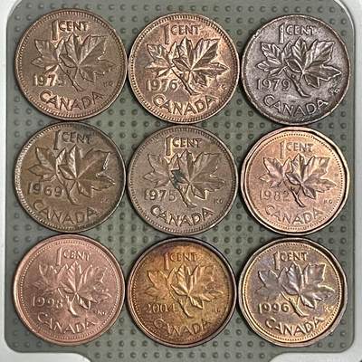 2026年第36场各国散币拍卖（总第186场） - 加拿大1分9枚