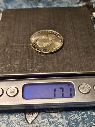 抚柳草堂-第二十六期章牌钱币  奖章勋章 满百包邮 放漏专场 1964丹麦弗雷德里克九世之女安妮-玛丽公主婚礼纪念5克朗银币 17.1g 800银 原光好品