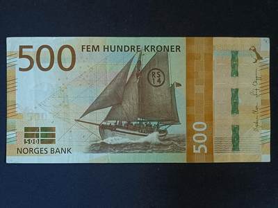 【游宝包邮场】马年第17期 精品单钞场 周日截拍 - 挪威-500克朗【2018年 流通品相】