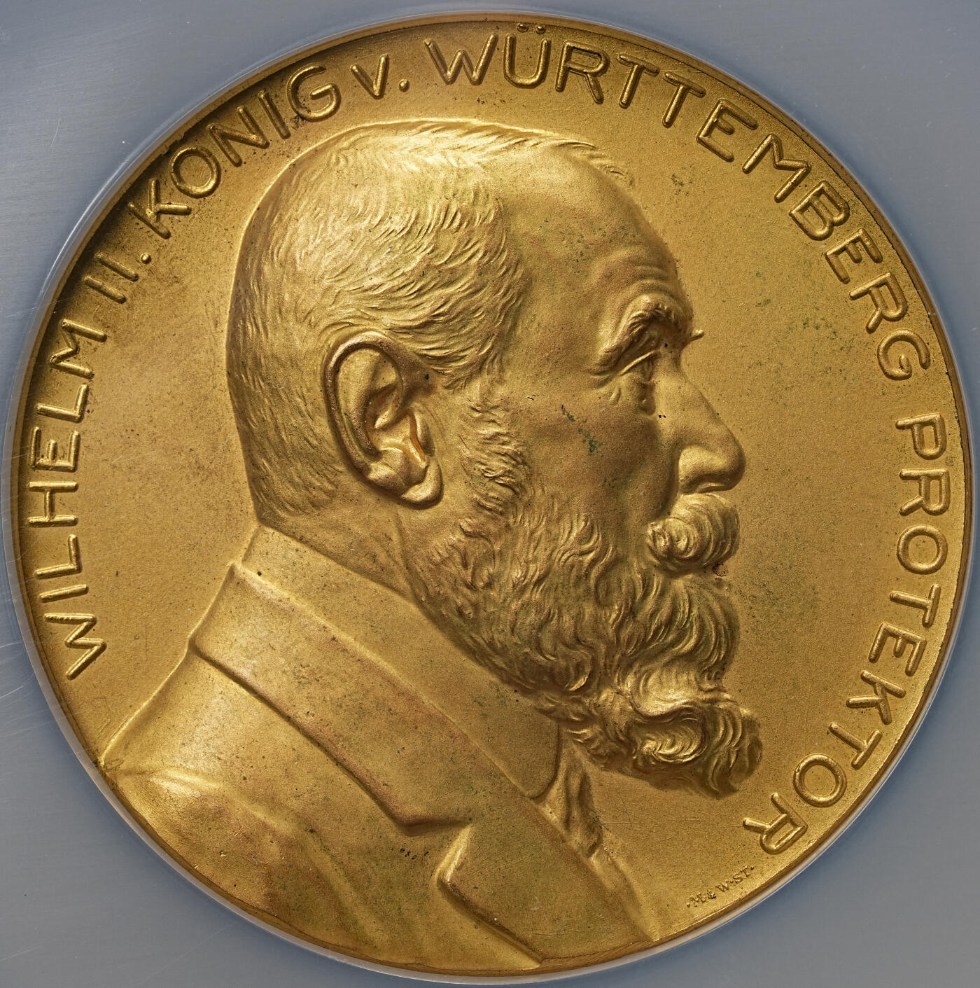 修遠堂世界钱币第108期 NGC MS65 1911年德国斯图加特烘焙博览会镀金大铜章