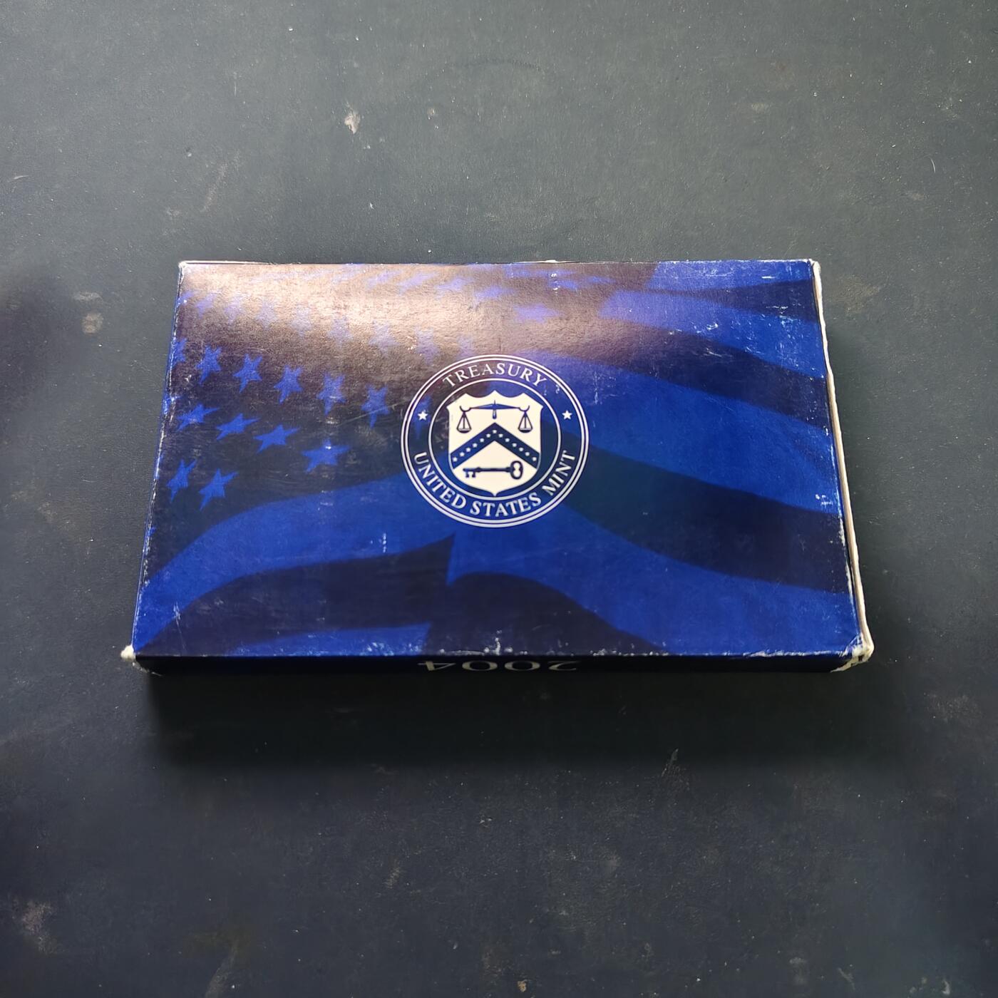 【全场包邮】纯粹捡漏拍515场 美国2004年官方封装精制套币（流通币一盒+州币一盒）-盒证全