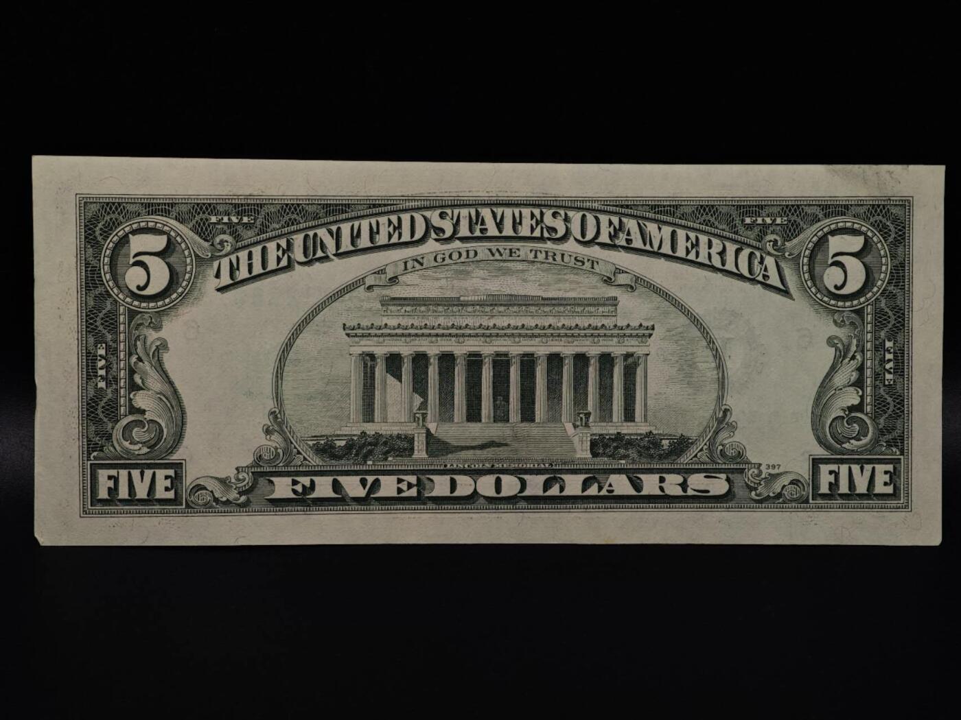  【淘币小摊】限时拍第八百八十二拍   纸币场    每周一统一发货 美国5美元纸币【有折】