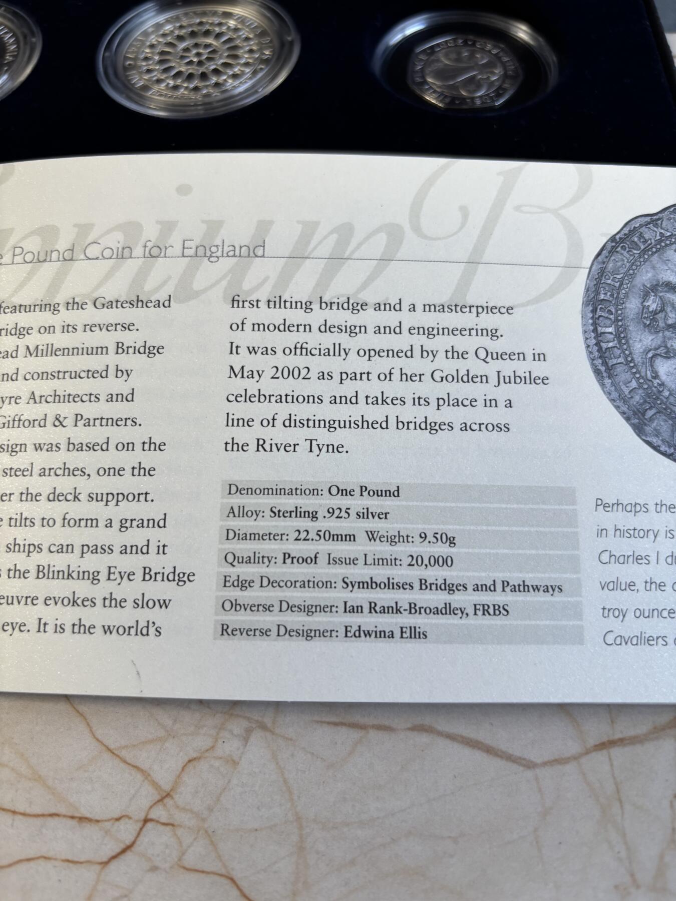 第195期拍卖 英国2007年伊丽莎白女王钻石婚姻纪念银币6枚全套，925银，8/9.5/12/12/32.45/28.28克