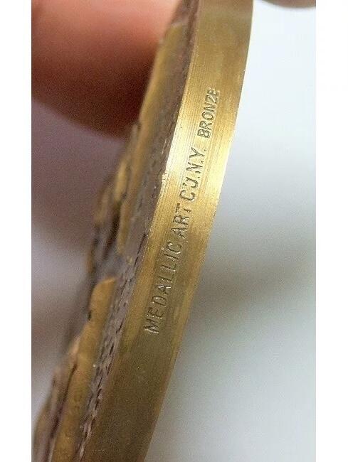 【艺术】美国艺术大章 南北战争双方统帅 罗伯特李+格兰特将军 高浮雕精制超大铜章 65MM 139克