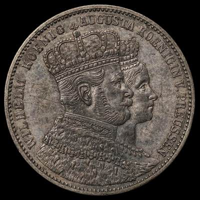 修遠堂世界钱币第108期 - 1861年普鲁士威廉一世登基纪念1泰勒银币