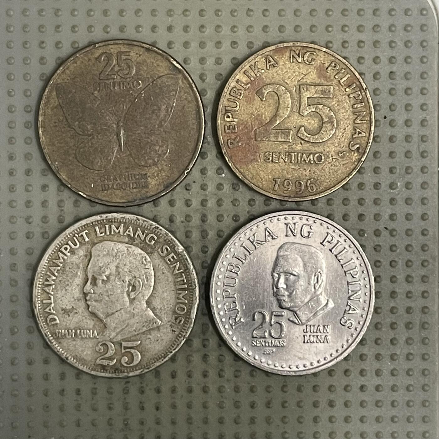 2026年第37场各国散币拍卖（总第187场） 菲律宾25分4枚不同版本