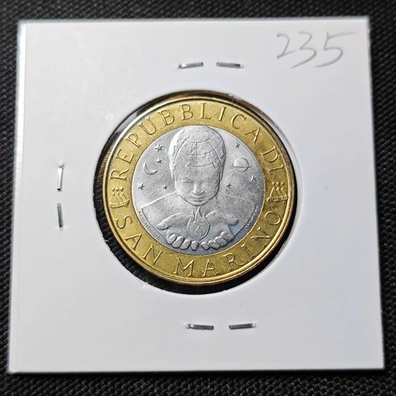 KK钱币收藏小铺   套币专场 2月预留时间 周末发货   圣马力诺1000里拉双色币 好品