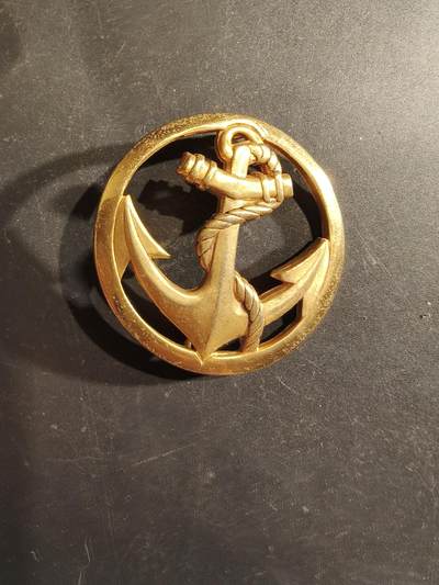 老王徽章第188期 - 法国海军金色贝雷帽帽徽
