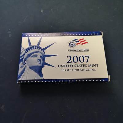 【全场包邮】纯粹捡漏拍515场 - 美国2007年官方封装精制套币（流通币一盒+州币一盒）-盒证全