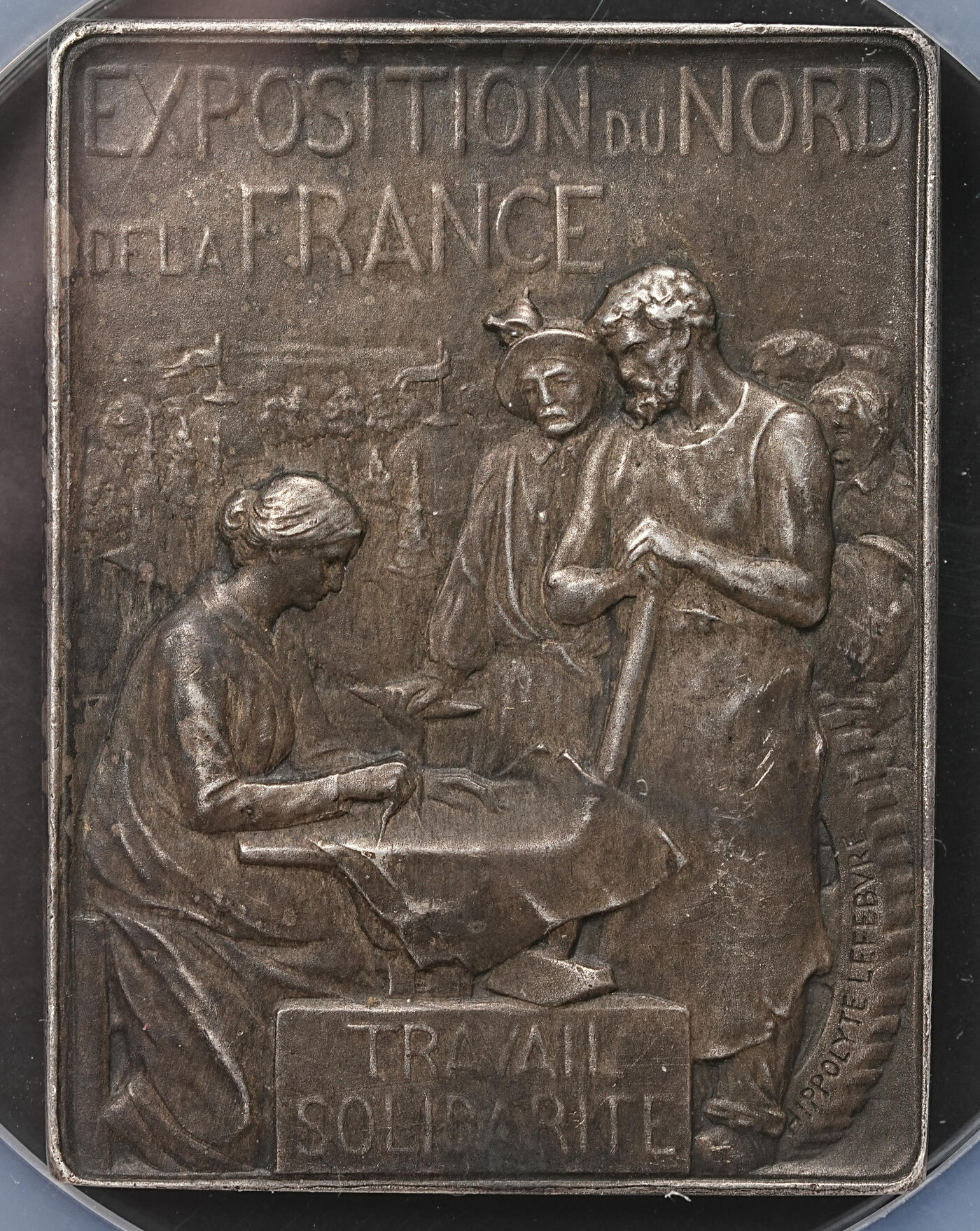 修遠堂世界钱币第108期 NGC MS61 1904 年法国阿拉斯北方博览会镀银铜章