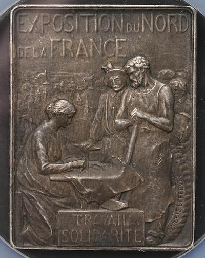 修遠堂世界钱币第108期 - NGC MS61 1904 年法国阿拉斯北方博览会镀银铜章