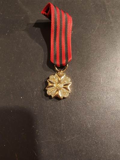 老王徽章第188期 - 比利时金级民事功绩奖章迷你章