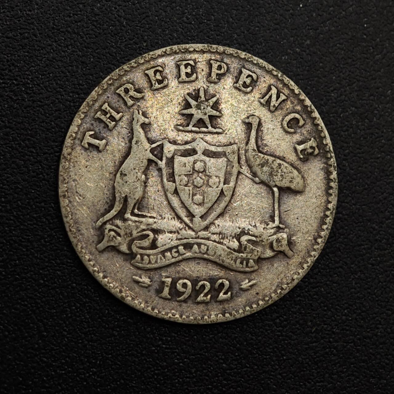 【淘币小摊】实时拍第八百八十一拍   小银币散币场    每周一统一发货 澳大利亚1922年乔治五世3便士银币