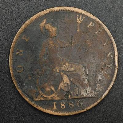 【淘币小摊】实时拍第八百八十一拍   小银币散币场    每周一统一发货 - 英国1886年维多利亚一便士铜币