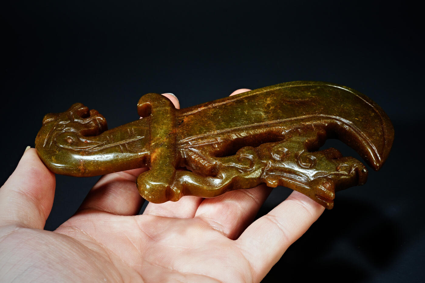 上海都达杂项专场五十八【全场包邮】  古玉龙虎宝刀手把件93-39