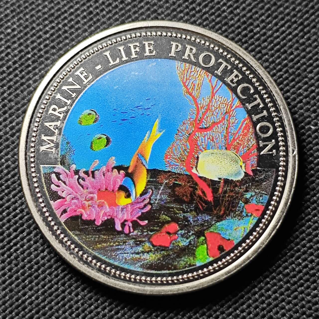 KK钱币收藏小铺   套币专场 2月预留时间 周末发货  1994帕拉1元彩色纪念币 美人鱼