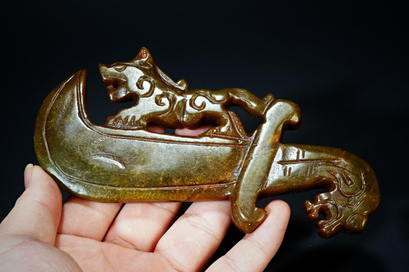 上海都达杂项专场五十八【全场包邮】  古玉龙虎宝刀手把件93-39