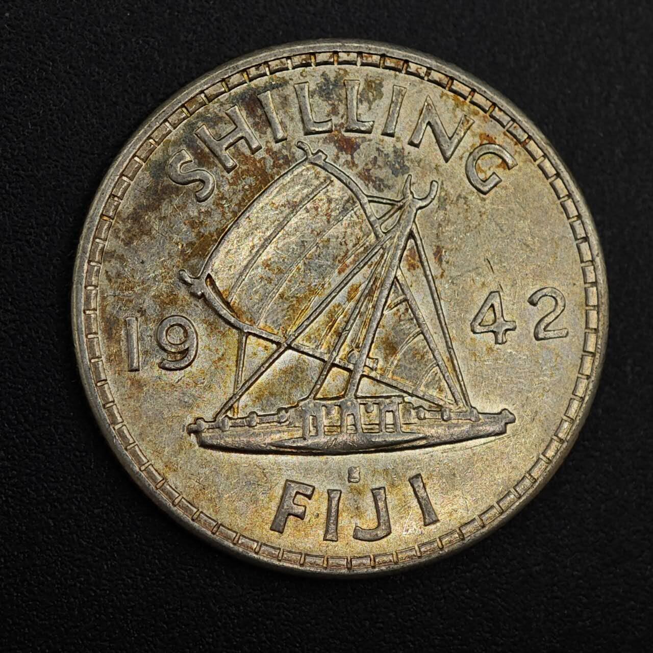 【淘币小摊】实时拍第八百八十一拍   小银币散币场    每周一统一发货 斐济1942年乔治六世一先令银币