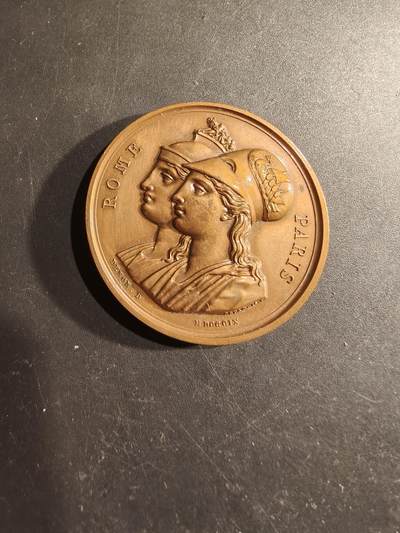 老王徽章第188期 - 法国1809年拿破仑一世吞并教皇国大铜章     直径41mm     重量34.8g