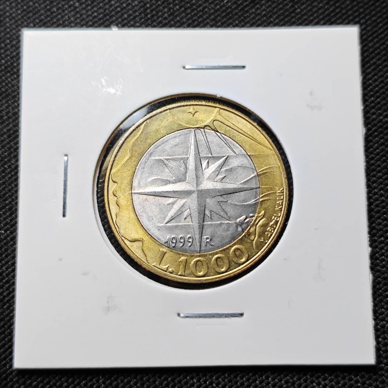 KK钱币收藏小铺   套币专场 2月预留时间 周末发货   圣马力诺1000里拉双色币 好品