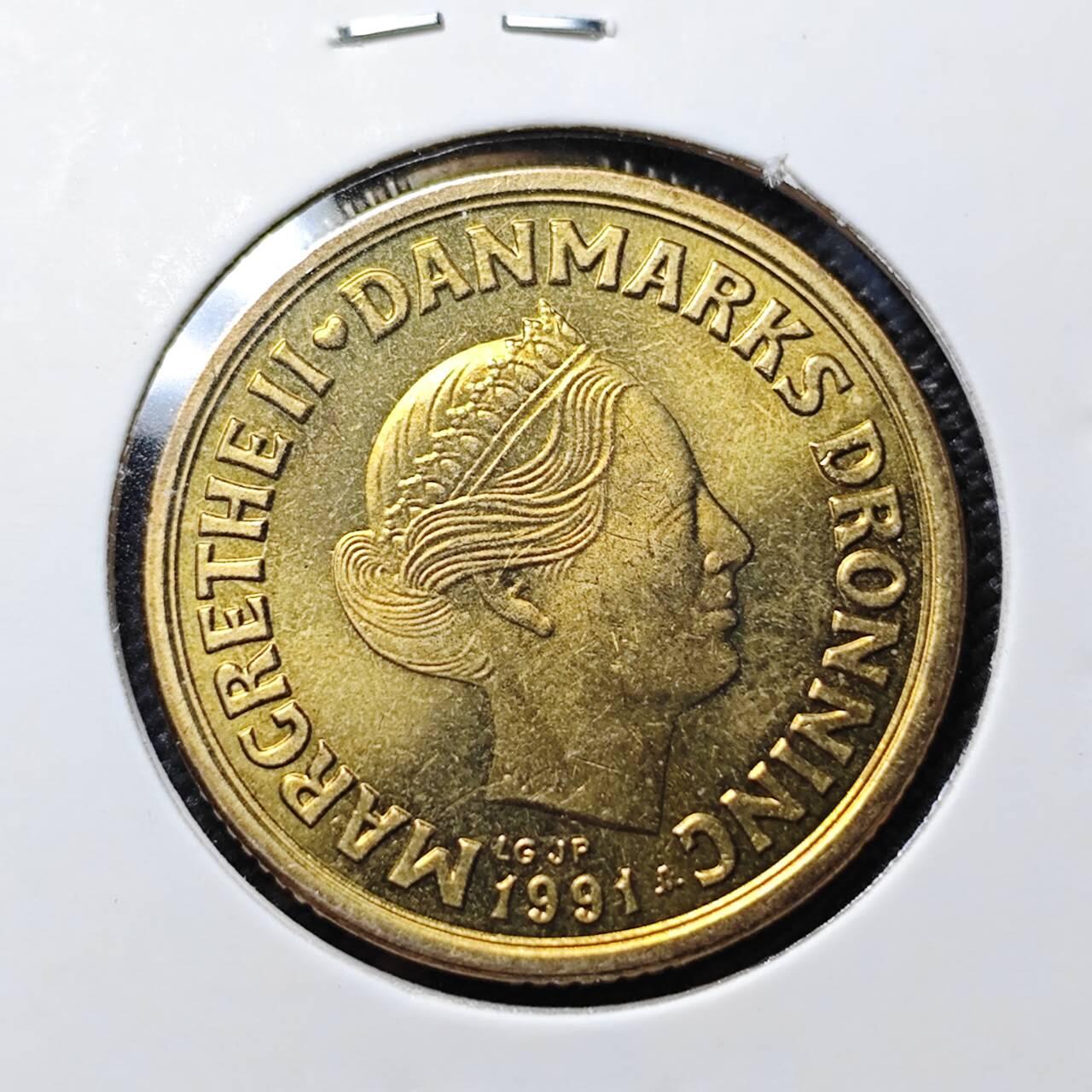 KK钱币收藏小铺   套币专场 2月预留时间 周末发货  1991丹麦20克朗 好品