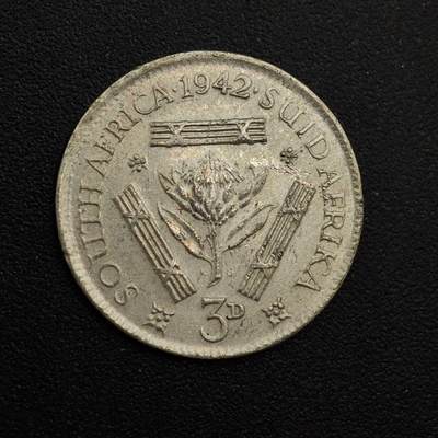 【淘币小摊】实时拍第八百八十一拍   小银币散币场    每周一统一发货 - 南非1942年乔治六世3便士银币