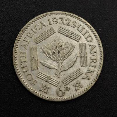 【淘币小摊】实时拍第八百八十一拍   小银币散币场    每周一统一发货 - 南非1932年乔治五世6便士银币