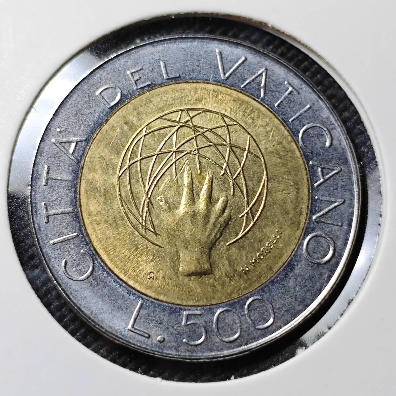 KK钱币收藏小铺   套币专场 2月预留时间 周末发货   梵蒂冈500里拉双色币 