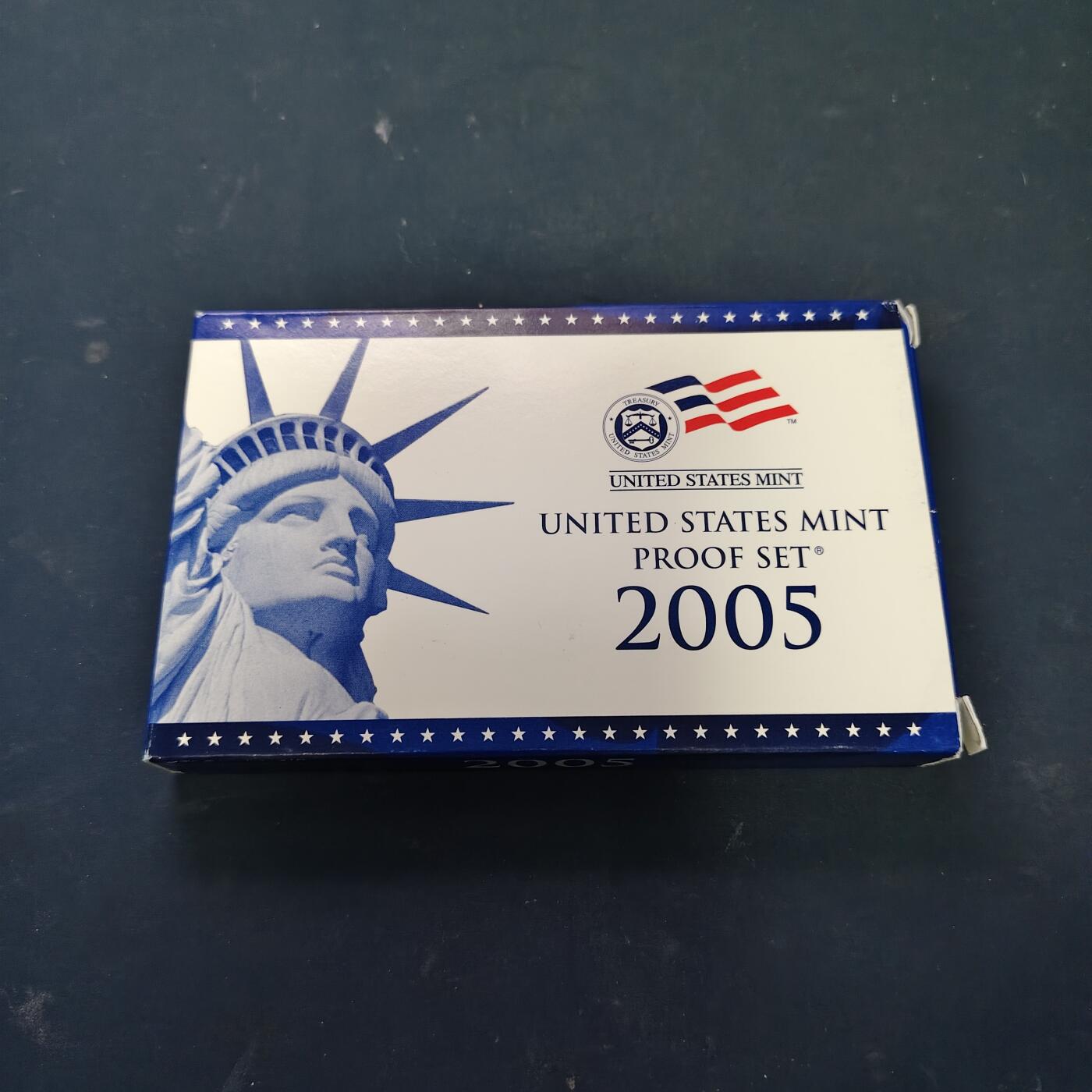 【全场包邮】纯粹捡漏拍515场 美国2005年官方封装精制套币（流通币一盒+州币一盒）-盒证全