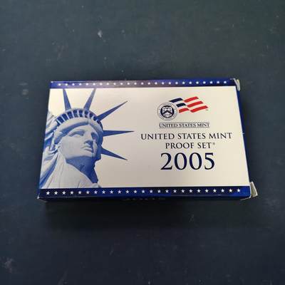 【全场包邮】纯粹捡漏拍515场 - 美国2005年官方封装精制套币（流通币一盒+州币一盒）-盒证全