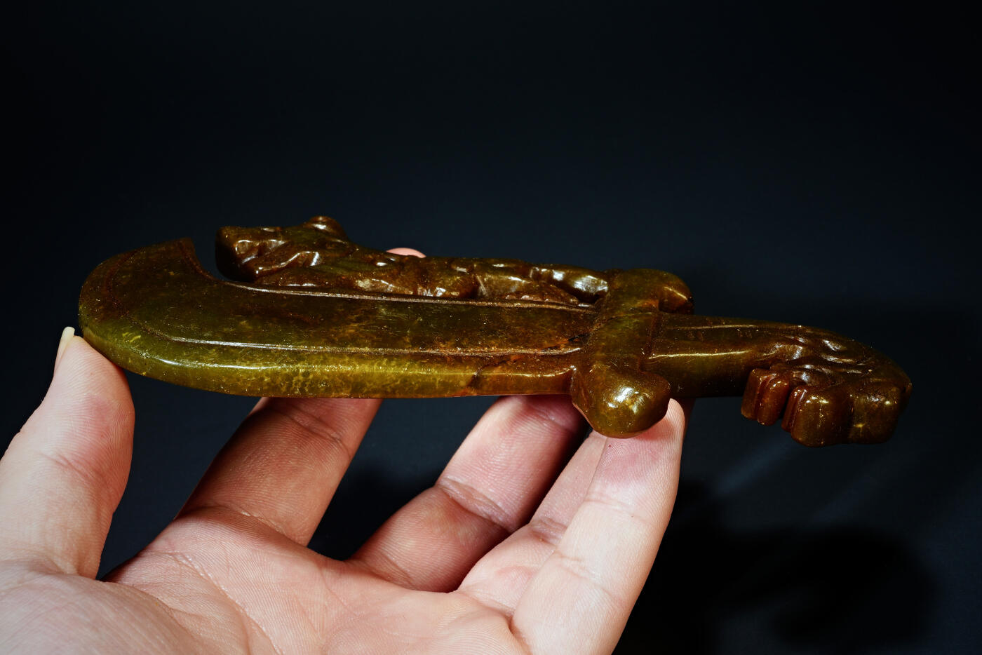 上海都达杂项专场五十八【全场包邮】  古玉龙虎宝刀手把件93-39