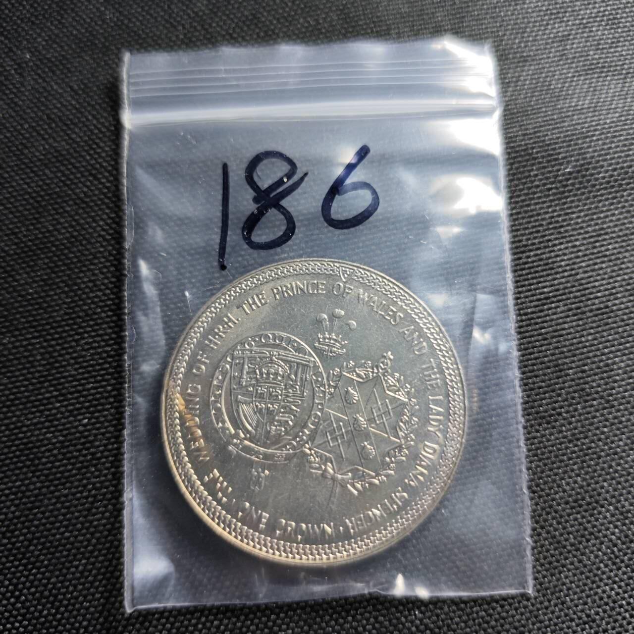 KK钱币收藏小铺   套币专场 2月预留时间 周末发货  英属马恩岛1981年1克郎纪念币 查尔斯与黛安娜皇家婚礼纪念 