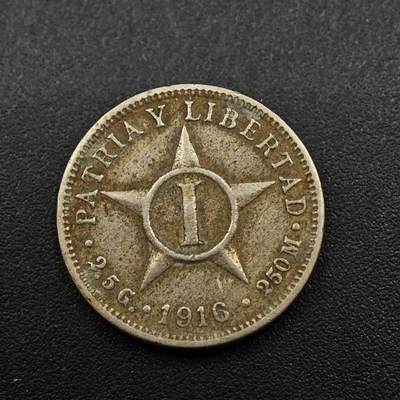 【淘币小摊】实时拍第八百八十一拍   小银币散币场    每周一统一发货 - 古巴1916年一分镍币