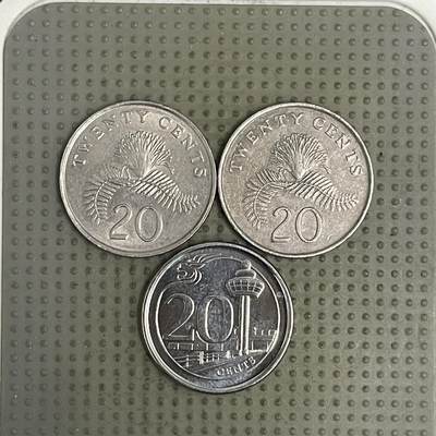 2026年第37场各国散币拍卖（总第187场） - 新加坡20分3枚不同版本