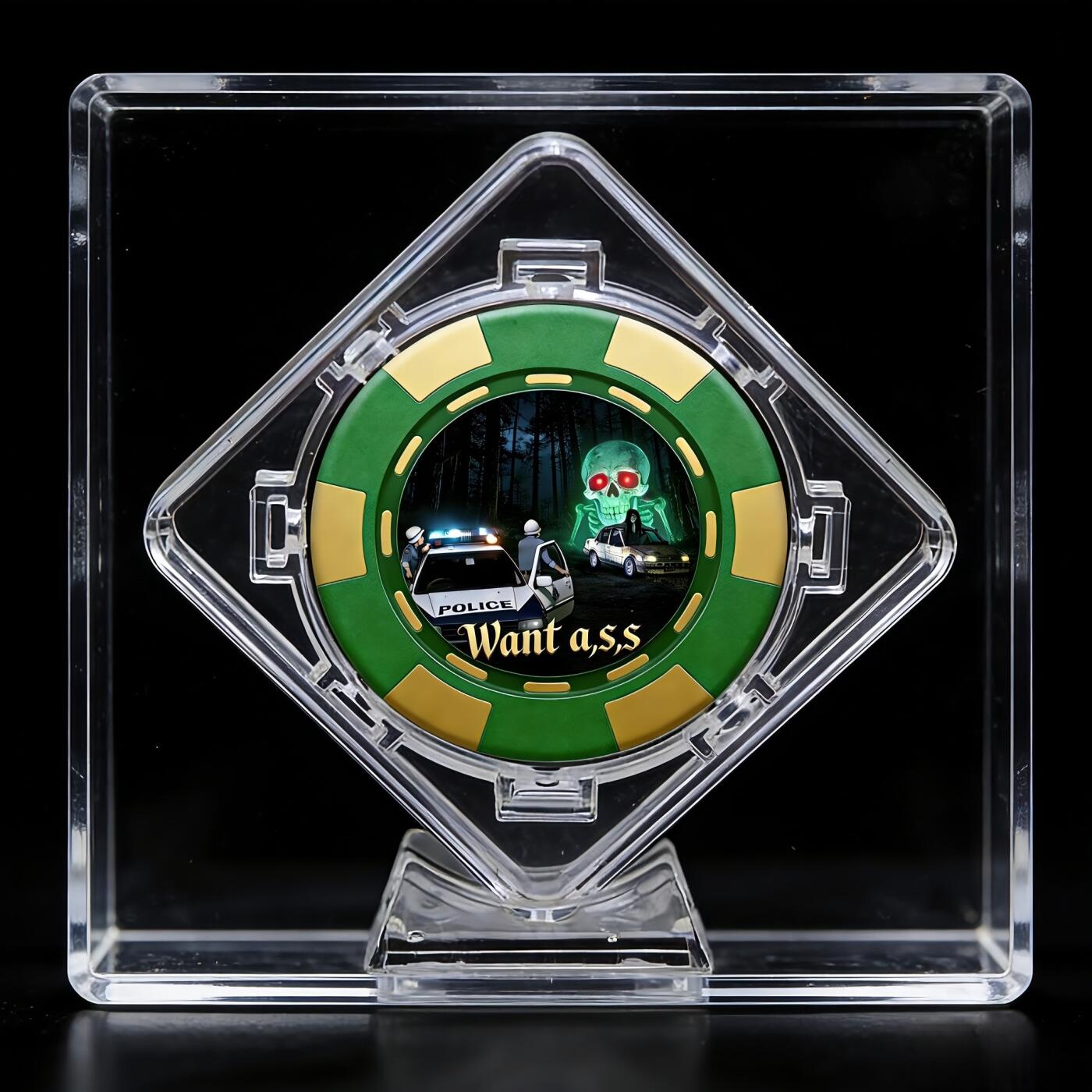 CSIS-GREAT评级精品钱币拍卖第三百四十五期 忘了爱摇滚乐团2026年灵异筹码系列首枚马来西亚云顶高原女鬼啃人头彩色陶瓷筹码币纪念章 发行量仅10枚！地下碾核乐队联名正版