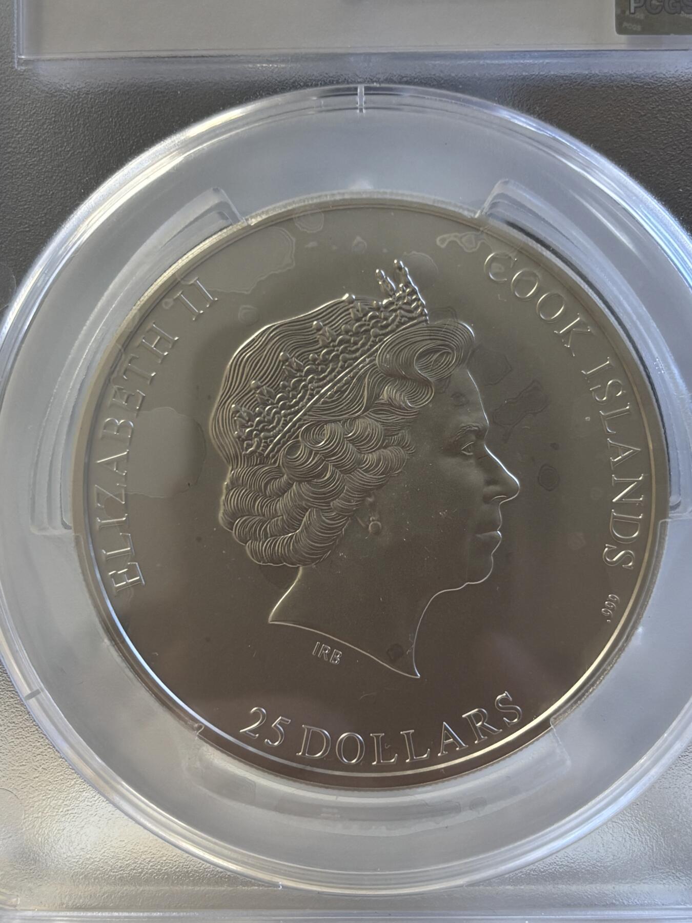 第195期拍卖 库克2020年七大山峰系列查亚峰5盎司彩银币PCGS-MS70，999银，发行777枚