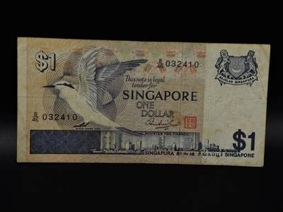  【淘币小摊】限时拍第八百八十二拍   纸币场    每周一统一发货 - 新加坡鸟版一元纸币【有折】