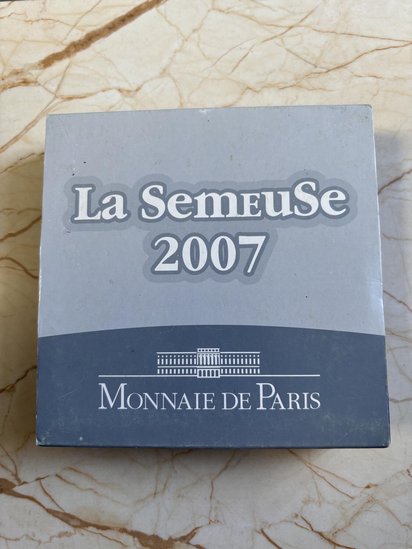 第195期拍卖 法国2007年欧元使用5周年女神5盎司加厚纪念银币，950银，，发行500枚