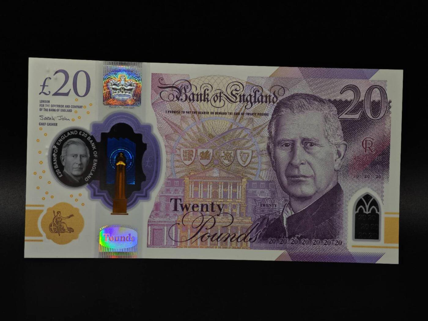  【淘币小摊】限时拍第八百八十二拍   纸币场    每周一统一发货 英国查尔斯三世20镑塑料钞