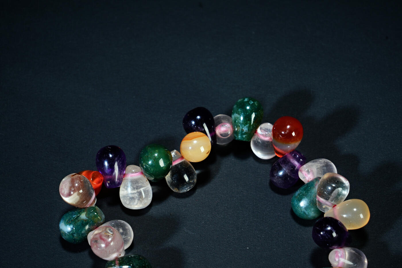 上海都达杂项专场五十八【全场包邮】  天然雨花石水滴珠手串93-11