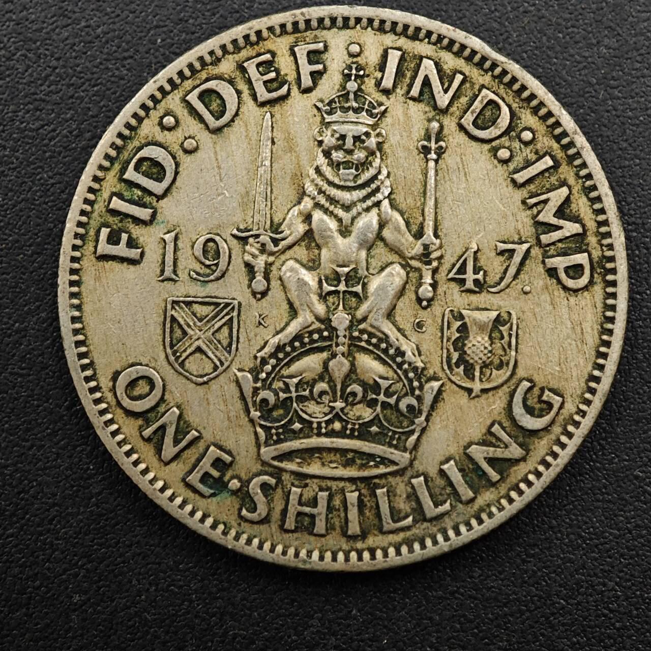 【淘币小摊】实时拍第八百八十一拍   小银币散币场    每周一统一发货 英国1947年乔治六世一先令镍币