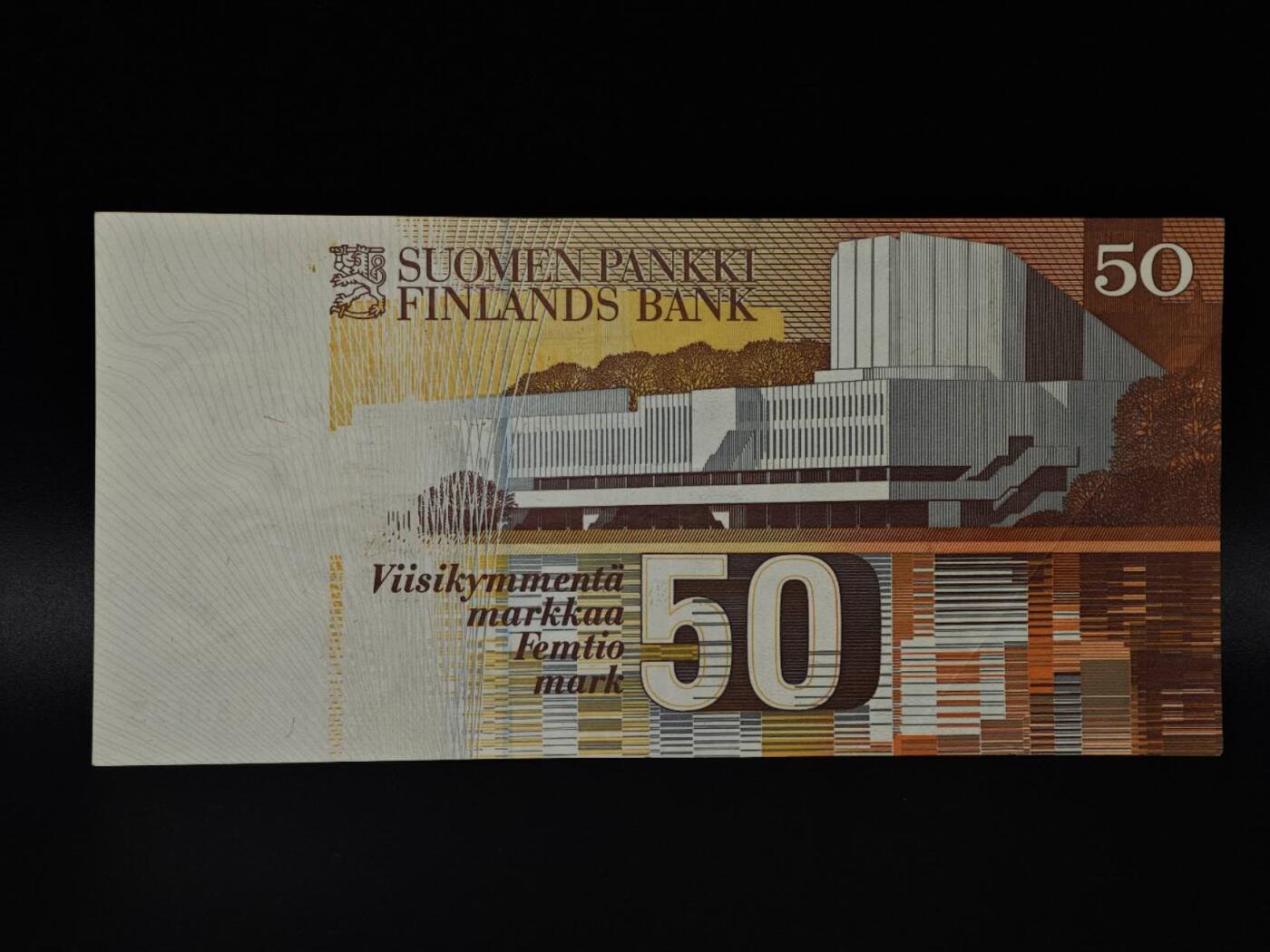  【淘币小摊】限时拍第八百八十二拍   纸币场    每周一统一发货 芬兰1986年50马克纸币【有折】