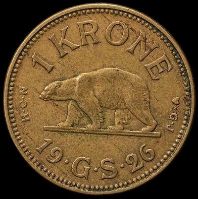 修遠堂世界钱币第108期 - 1926年格陵兰1克朗