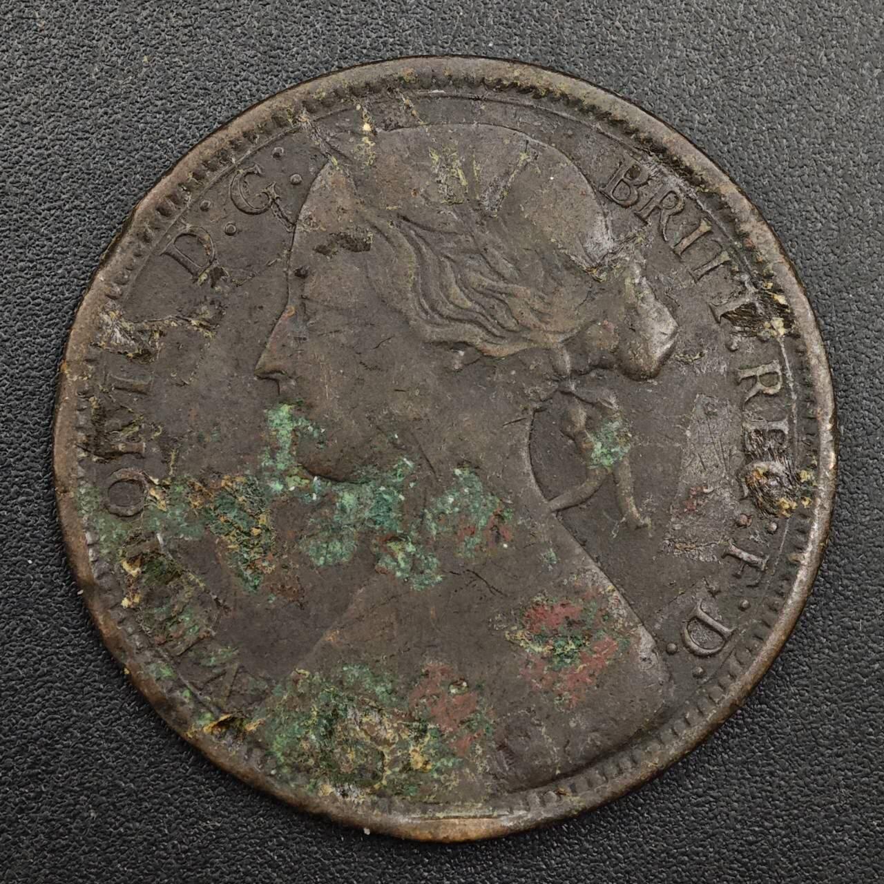 【淘币小摊】实时拍第八百八十一拍   小银币散币场    每周一统一发货 英国1867年维多利亚一便士铜币